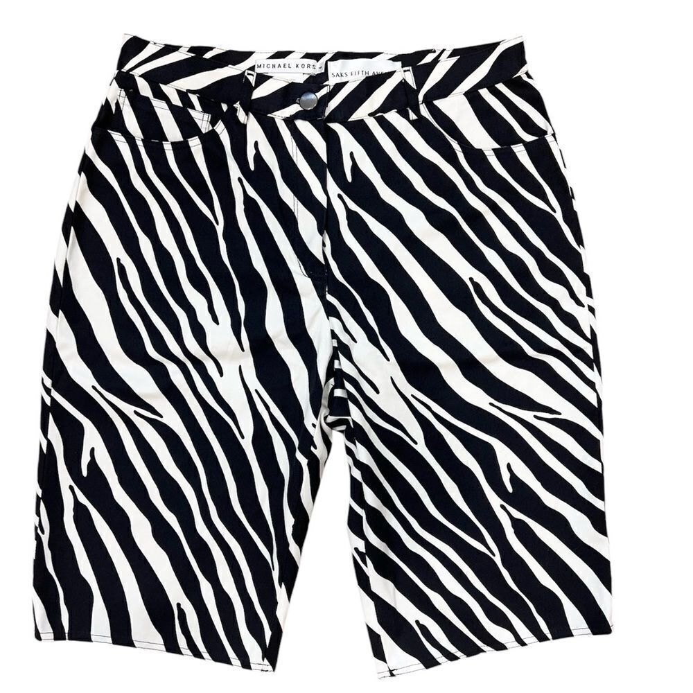 Michael Kors Saks Fifth Ave Zebra Bermuda Shorts Size 6